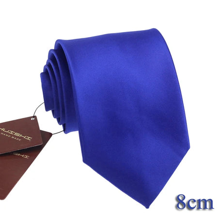 HUISHI 8CM 8 Styles Men's Solid Dark Blue Color Neck Tie 6cm Waterproof Jacquard Necktie Daily Wear Cravat Wedding Party For Men