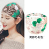 New Wide Headband for Women Ethnic Embroidery Flower Mesh Wide Edge Headbands Hibiscus Mutabilis Lace Bandaba Turban Headwear