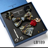 Holiday Gift Box Tie For Men Tie Handkerchief Pocket Squares Cufflink Set Necktie Box Man Dark Grey April Fool's Day