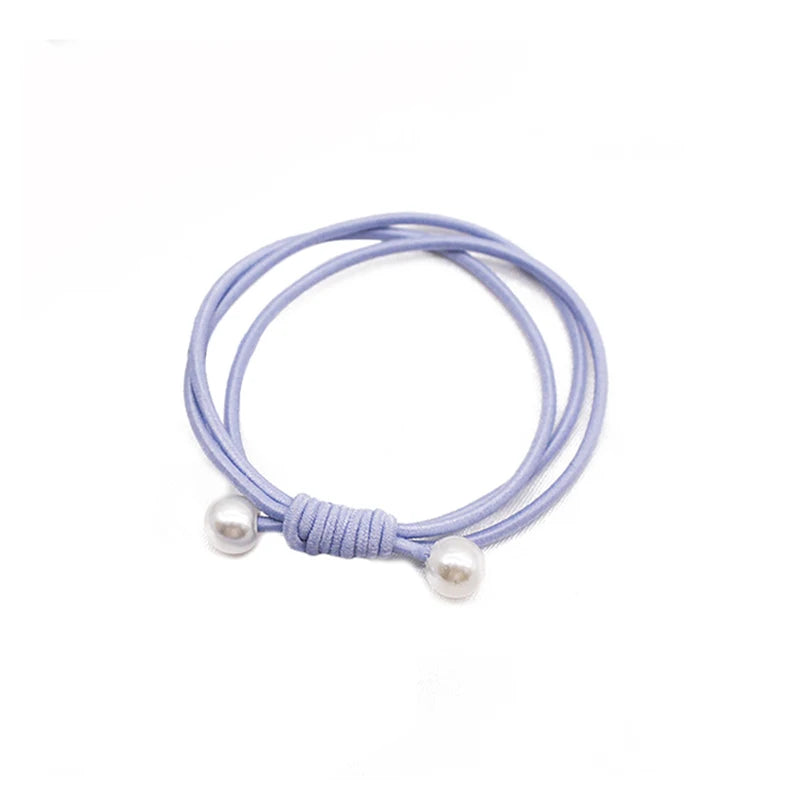 High Elastic Heart Pearl Round Shape Rubber Bands For Women Hair Band Kids Children Sweet Candy Color Hairbands Hair Accessories