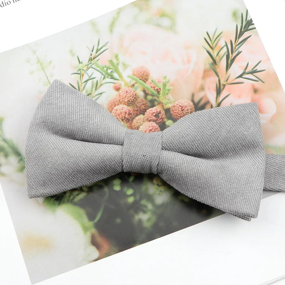 Mens Super Soft Downy Suede Parent-Child Bowtie Set Macarons Solid Color Classic Design Cute Butterfly Red Green Blue Pink Tie