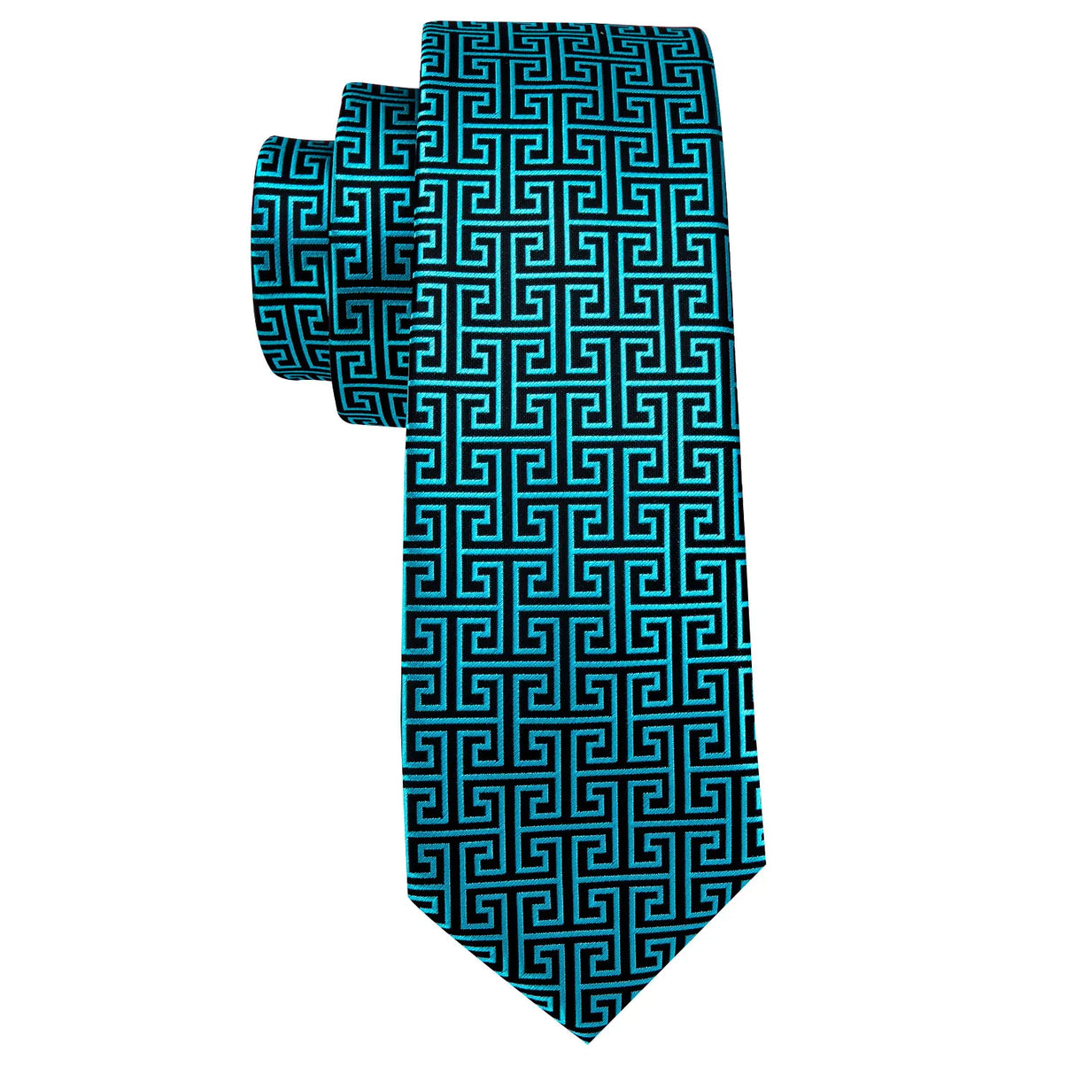 Fashion Teal Novelty Men Tie Set 8.5cm Silk Jacquard Woven Neckties Wedding Business Party Gift Handkerchief Tie Set Barry.Wang