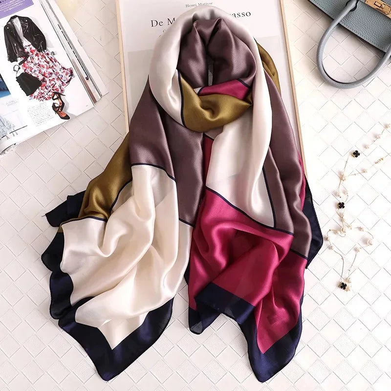 180*90cm Women Silk Scarves Female Chiffon Fashion Wrap Lady Leopard Shawl Sunscreen Beach Scarf foulard pareo muffler bandanna