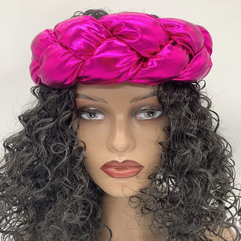Bronzing Fabric Women's Headbands Elastic Braids Hair Bands Female Turban Cap Party Headwear Accessories Fashion Bandage Bandana