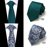 New Style Fashion Men's Tie 7.5 cm Blue Necktie Green & Orange Gravatas For Men Paisley Floral Fit Wedding Workplace