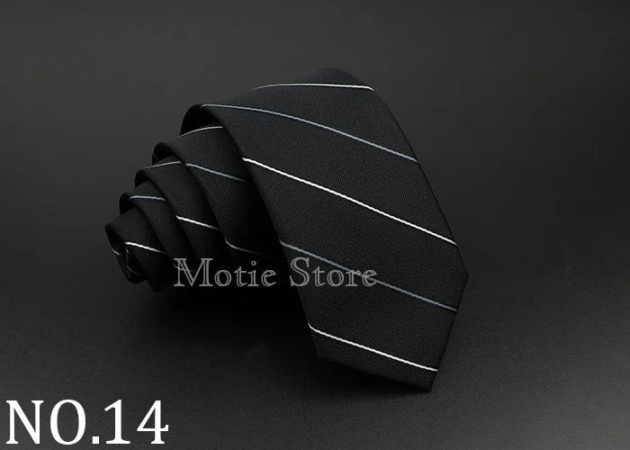 Men Jacquard Woven Tie Classic Plaid Striped Ties Fashion Polyester Necktie For Wedding Business Party Suit Dress Gravatas Gift