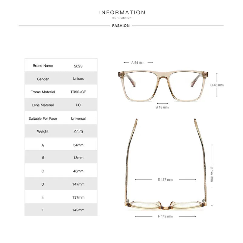 Blue Light Blocking Glasses Frame for Optical Prescription Eyeglasses Frame New Arrival Full Rim Plastic UV400 Anti-scratch