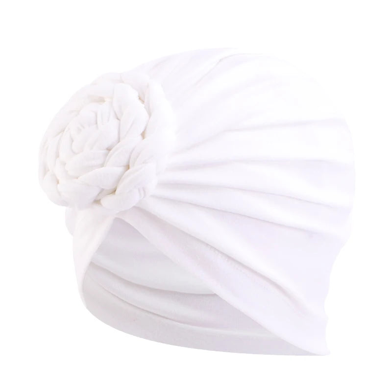 New Women cotton top knotted turban hat bonnet Hijab chemo cap headbands Female Muslim Hat Head Cover Night Cap Hair Accessories