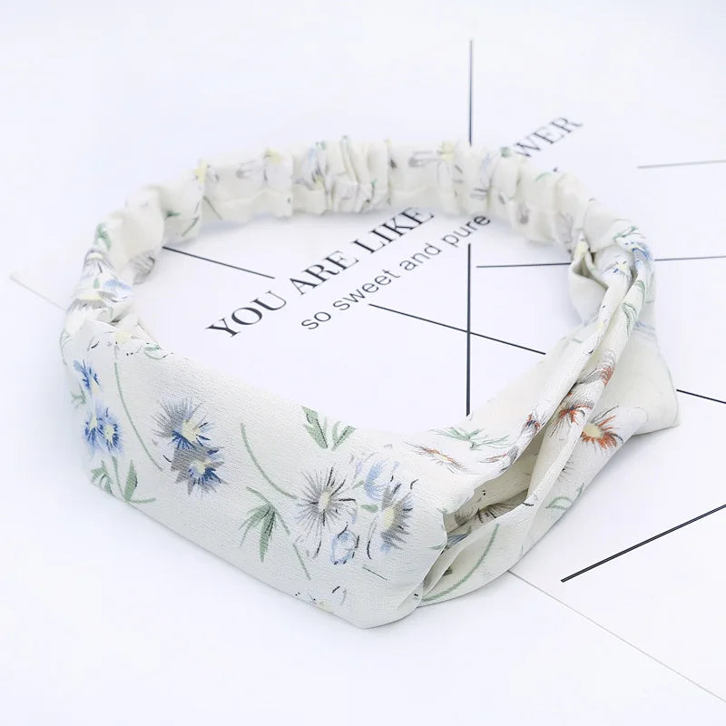 2020 Fashion Bohemian Headband Print Hairbands For Women Girls Vintage Cross Knot Turban Bandanas Headwear Hair Accessories