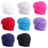 New Women cotton top knotted turban hat bonnet Hijab chemo cap headbands Female Muslim Hat Head Cover Night Cap Hair Accessories