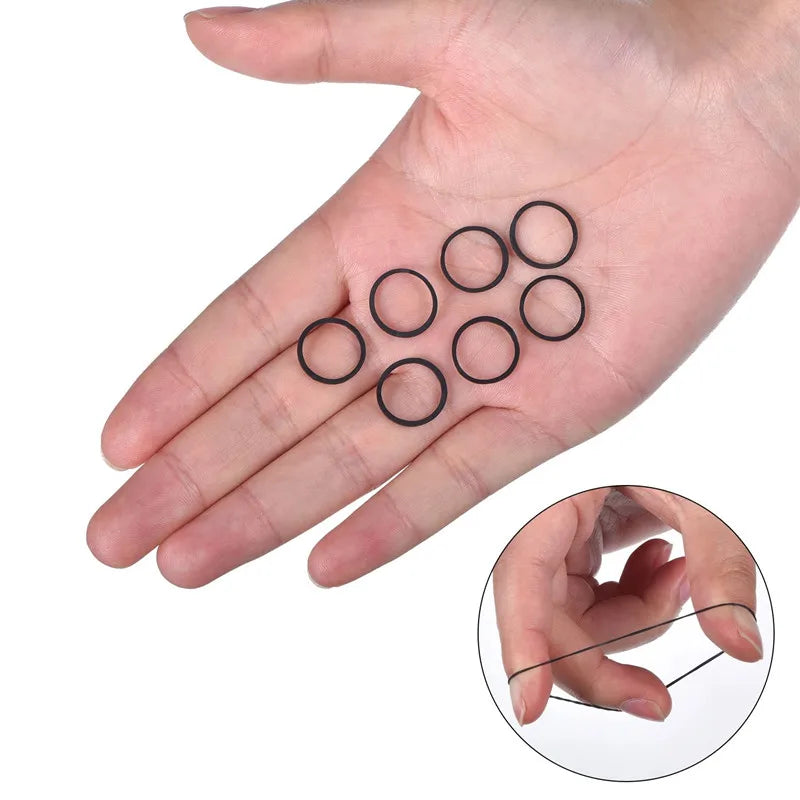 Mini Rubber Bands black Elastic Hair Bands Soft Hair Elastics Ties Bands for Office Supplies School Home 0.6*0.9