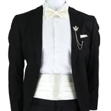 New Fashion Mens Cummerbund Bow Tie Brooch Set Black Red Blue   Waist Seal For Formal Tuxedo Business Suit Dinner Accessories