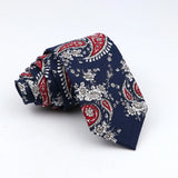 New Floral Tie For Men Women Skinny Casual 100% Cotton Casual Flower Print Skinny Neck Tie For Wedding Party Suits Tie Cravat