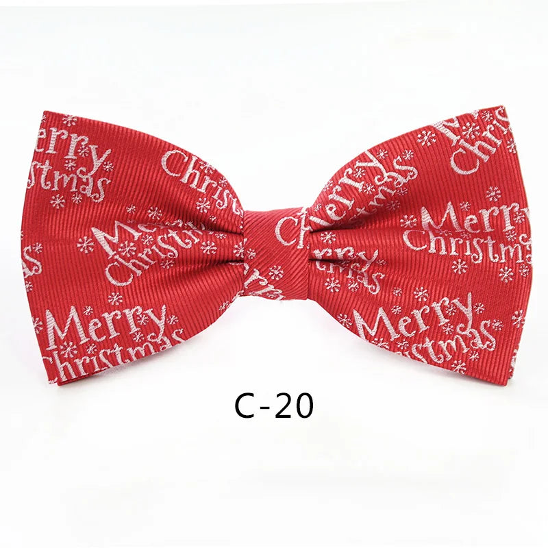 JEMYGINS Christmas Bow Ties for Mens Shirt  Snowflake Christmas Tree Pattern Men Silk Bow Tie  Christmas Party Gift