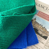 Autumn and Winter New Solid Color Knitted Scarf Mars Green / Klein Blue Wool Bib Warm Scarf