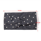 Bow Women's Headbands Pearls Head Bands Knitted Turban Bandana Autumn Winter Elastic Hairband Warm Hair Accessories Headdress