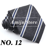 New Men's Formal Tie Striped Blue Gray Necktie 8cm Wide Tie Gift For Man Office Wedding Party Cravat Man Accessories Daily Wear