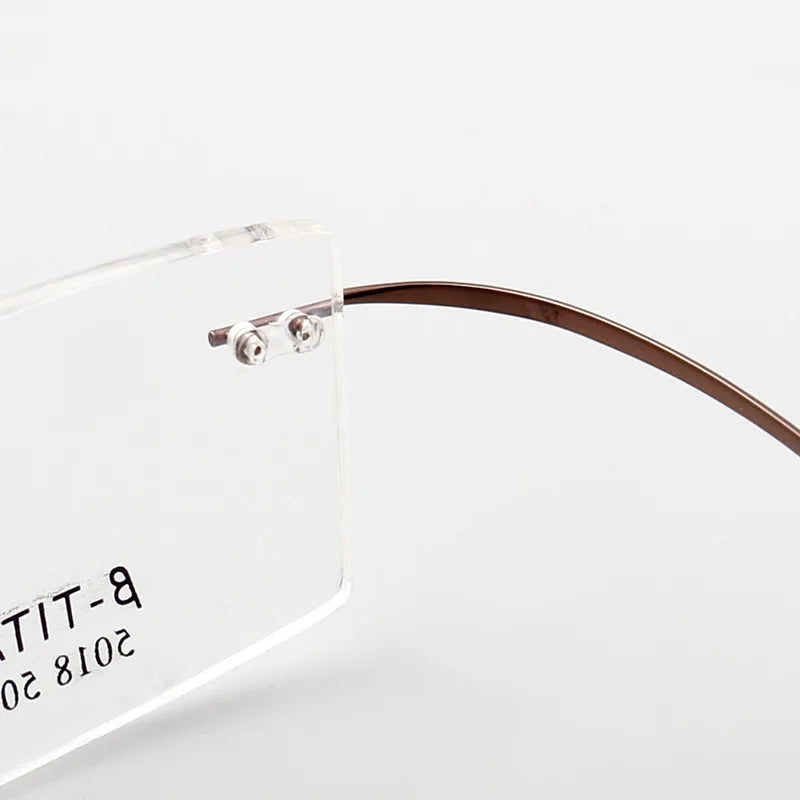 Titanium Eyeglasses Rimless Optical Ultralight Glasses Frame No Screw Prescription Spectacle Frameless Glasses Eyeglasses B2