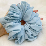 Elastics Chiffon Hair Band Solid Color Big Circle Scrunchies for Women Girl Ponytail Holder Hair Rope Hairband Hair Accessoires