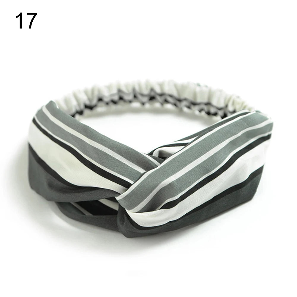 New Fashion Women Girls Bohemian Hair Bands Print Headbands Vintage Cross Turban Bandage Bandanas HairBands Hair Accessories