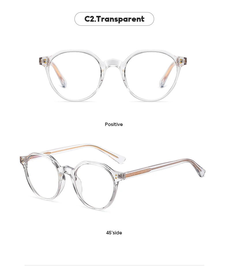2022 Trending Blue Light Blocking Men's Retro Glasses TR90 Anti Radiation Eyeglasses Women Round Transparent Fashion Eyewear
