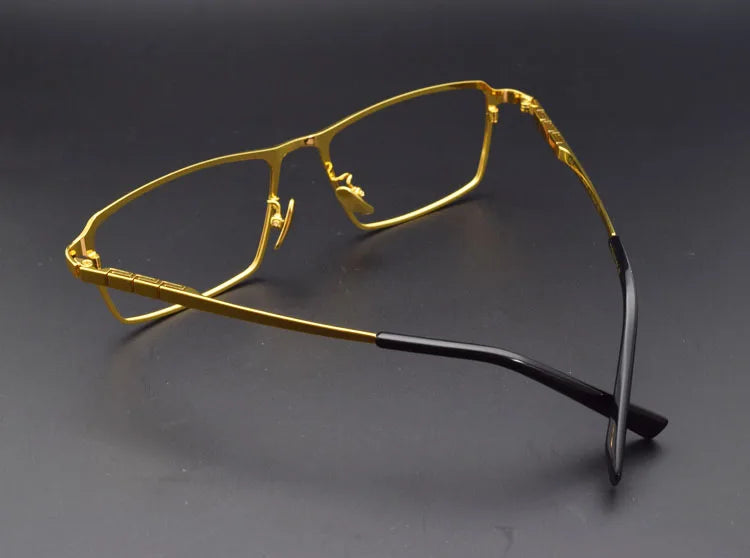 Pure Titanium Glasses Frame Men Titanium Alloy Prescription Eyeglasses Silver Super Light Spectacles Optical Glasses Frame