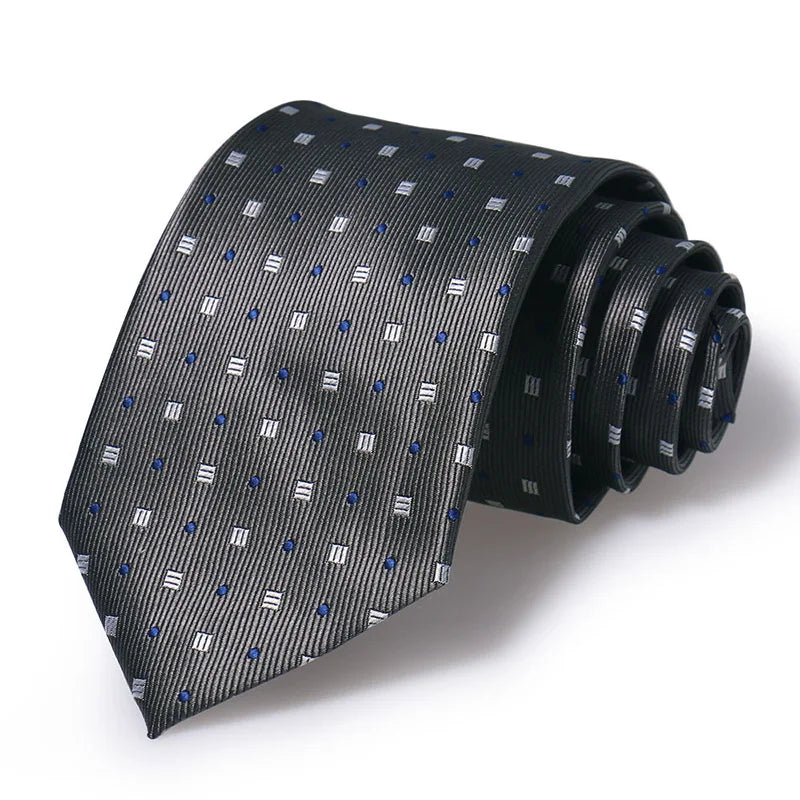 HUISHI 8cm Dot Neckties Skinny Fashion Business Men Polyester Microfiber Neck Tie Polka Check Men Neckie For Gentlemen Wedding