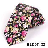 New Floral Tie For Men Women Skinny Cotton Neck Tie For Wedding Casual Mens Neckties Classic Suits Flower Print Neck Ties Cravat