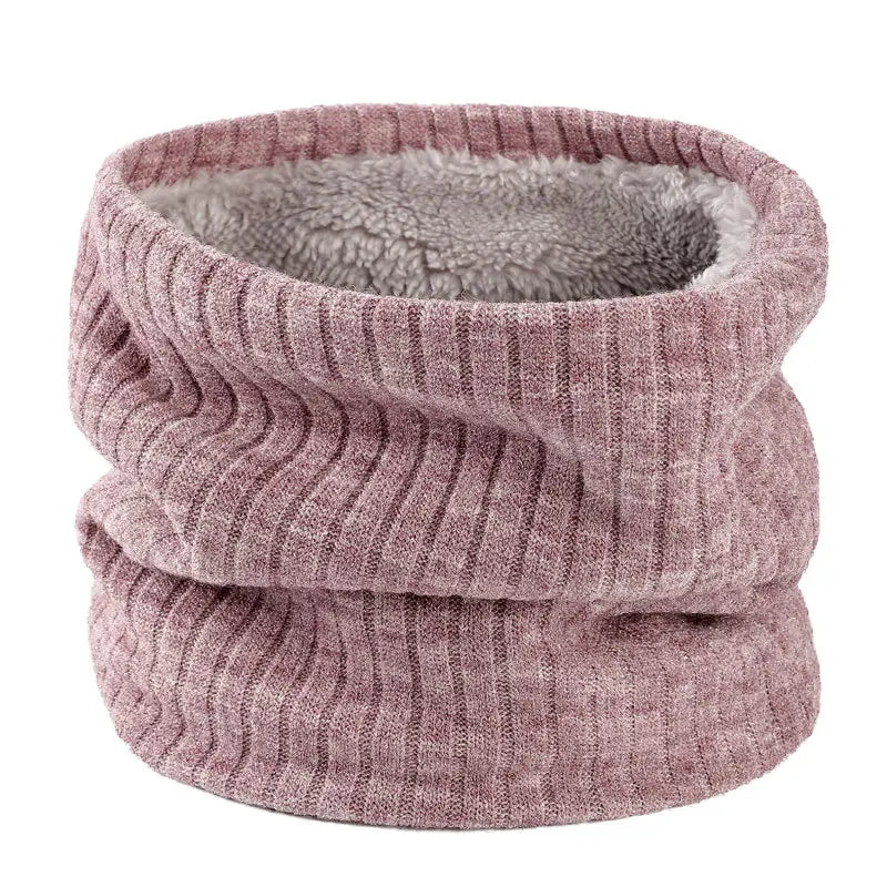 Winter Scarf for Men Fleece Ring Bandana Knitted Warm Solid Scarf Women Neck Warmer Thick Cashmere Hot Handkerchief Ski Mask