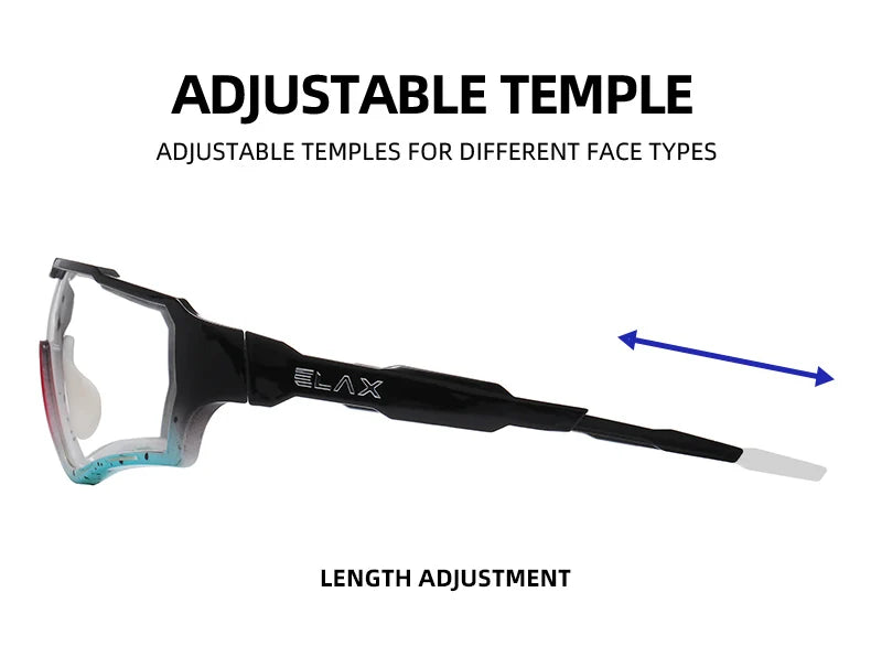 ELAX Brand New Style Photochromic Sunglasses Sports Men Women Mtb Bike Bicycle Eyewear Cycling Glasses