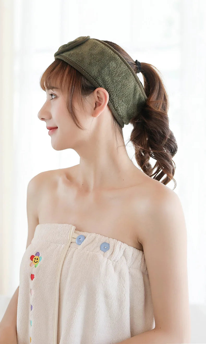 2021 Head Turban Soft Makeup Wrap Headbands Cosmetic Fabric Towel Spa Bath Shower Wash Face Elastic Facial HeadBand For Women