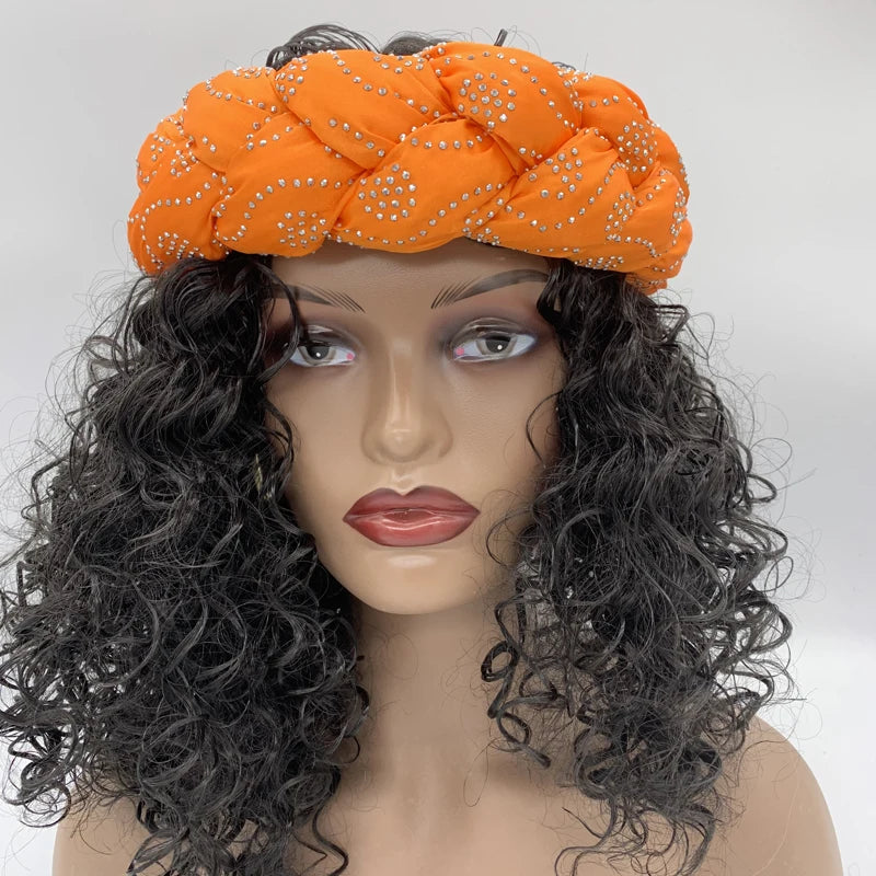 Bronzing Fabric Women's Headbands Elastic Braids Hair Bands Female Turban Cap Party Headwear Accessories Fashion Bandage Bandana
