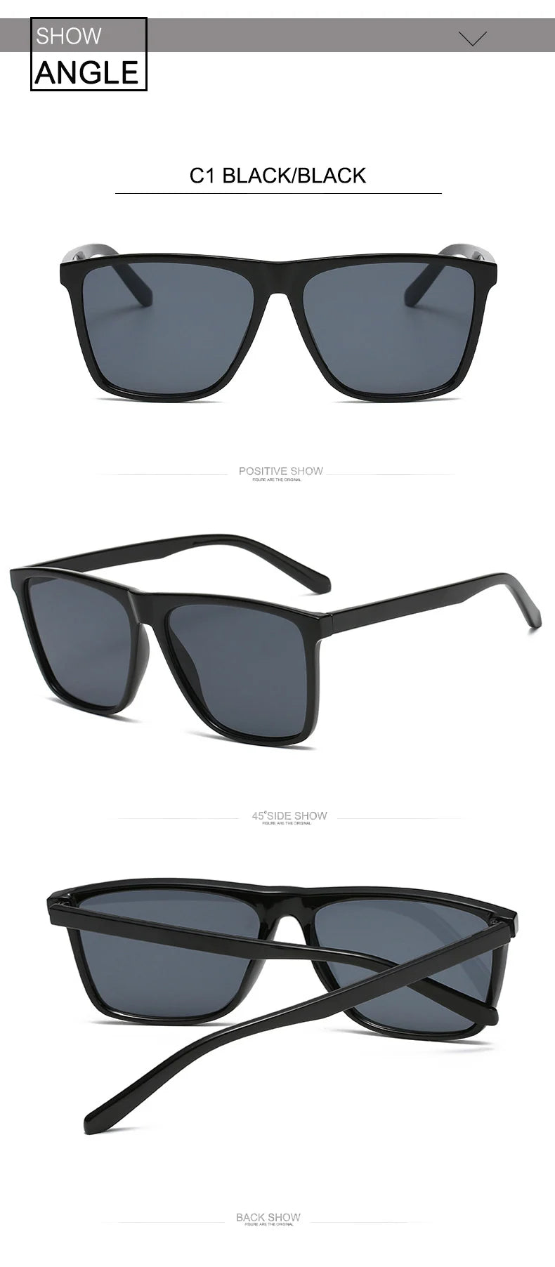 OEC CPO Square Men Sunglasses Big Frame Sunglasses Women Fashion Yellow Lens Sun Glasses Female Drive Beach Eyewear uv400 Glass