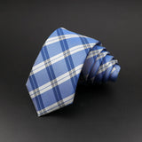 Men Jacquard Woven Tie Classic Plaid Striped Ties Fashion Polyester Necktie For Wedding Business Party Suit Dress Gravatas Gift