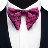 Ricnais Fashion Silk Pasley Floral Big Bowtie Yellow Red Jacquard Bow Tie For Men Business Wedding Party Ties Gigt Accessories