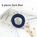 6Pcs/Lot Solid Color Basic Rubber Bands Simple High Elastic Hairband Girls Headwear Headband Fashion Women Gum Hair Accessories
