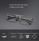 Pure Titanium Glasses Frame Men Titanium Alloy Prescription Eyeglasses Silver Super Light Spectacles Optical Glasses Frame