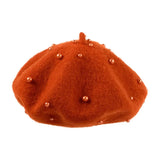 Wool Kids Winter Hat for Girls Retro Baby Beret Hats with Pearls Autumn Winter Kids Cap for Children Accessories 2-6Y
