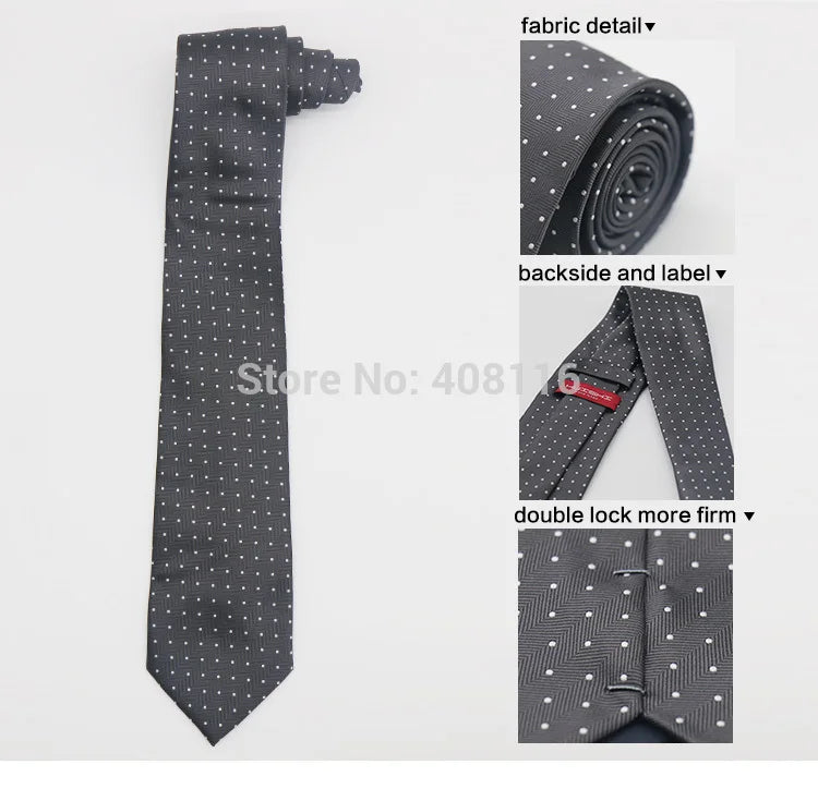 HUISHI 8cm Dot Neckties Skinny Fashion Business Men Polyester Microfiber Neck Tie Polka Check Men Neckie For Gentlemen Wedding