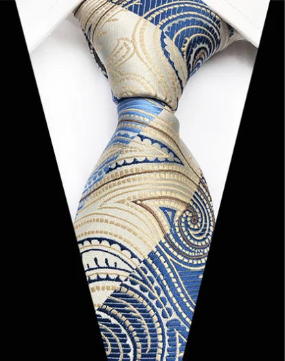 New Design Paisley Plaid Jacquard Woven Silk Mens Ties Neck Tie 8cm Striped Ties for Men Business Suit Business Wedding Party