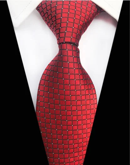 New Design Paisley Plaid Jacquard Woven Silk Mens Ties Neck Tie 8cm Striped Ties for Men Business Suit Business Wedding Party