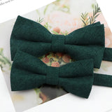Mens Super Soft Downy Suede Parent-Child Bowtie Set Macarons Solid Color Classic Design Cute Butterfly Red Green Blue Pink Tie