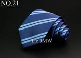 New Men's Tie Classic Stripe 7cm Jacquard Red Blue Green Necktie Daily Wear Cravat Wedding Party Dress Accessories Gift For Man