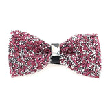 Diamond Pink Color Bow Tie For Men Butterfly Knot Rhinestone Collar Tie Crystal Super Cool Diamond Bowtie Wedding Accessories