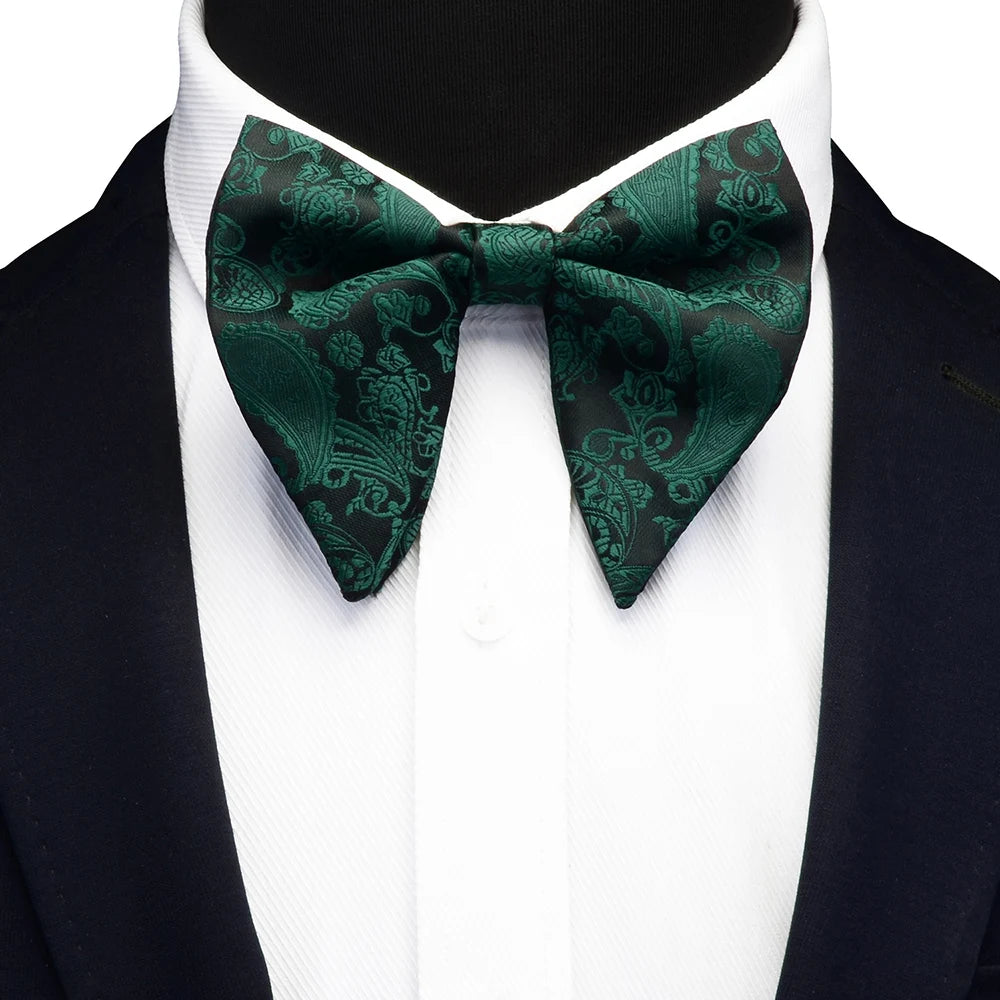 GUSLESON Fashion Paisley Bow Tie For Men Women Classic Big Bowtie For Party Wedding Bowknot Adult Mens Bowties Cravats Red Tie