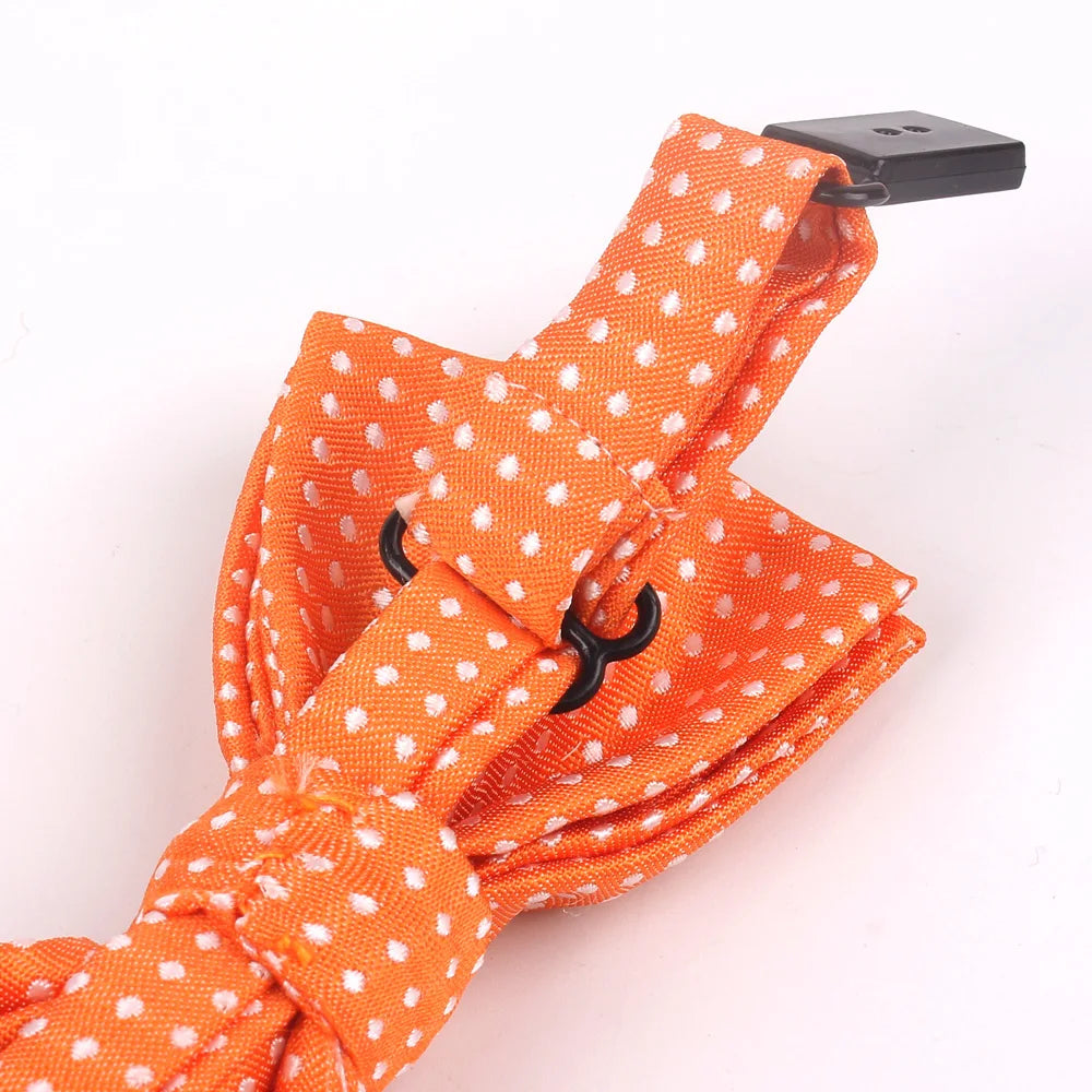 NEW Dots Children Bowtie Fashion Neckwear Adjustable Unisex Bow Tie for Boy and Girl Polyester Pre-Tied