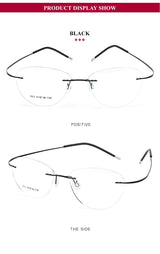 Titanium Prescription Glasses Ultra Light Eyewear Optical Glasses Frame for Male and Female Clear Lenses