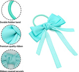 2PCS Elastic Hair Ties Rings Boutique Fabric Fringes Bows Grosgrain Ribbon Ponytail Holder Rubber Hair Bands Hair Accessories