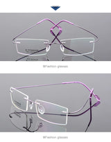 Titanium Eyeglasses Rimless Optical Ultralight Glasses Frame No Screw Prescription Spectacle Frameless Glasses Eyeglasses B2