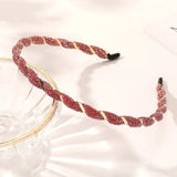 Organza Hairbands For Women Cross Weaving Hair Hoop Bands Korea Fashion Bright Silk Metal Headband Girls Hair Accessories Turban